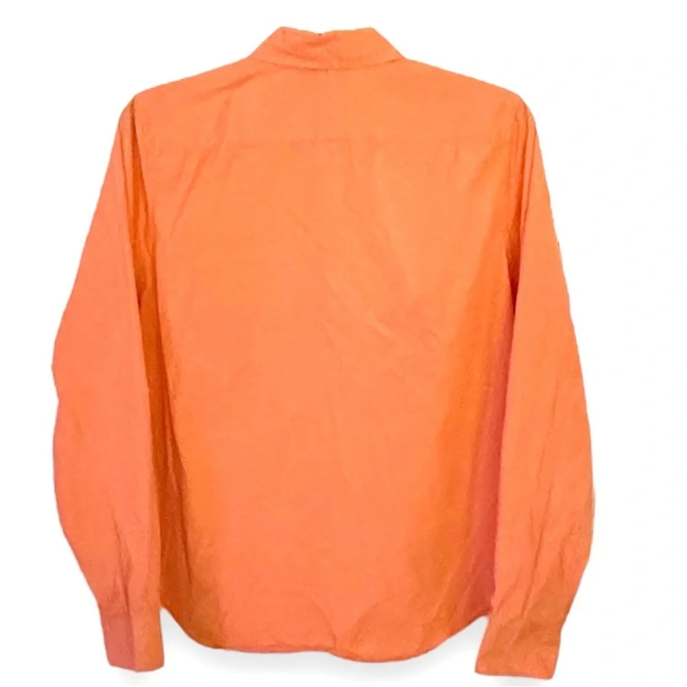 Lauren Ralph Lauren Size M Orange Long Sleeve Button Down Shirt - Picture 2 of 4